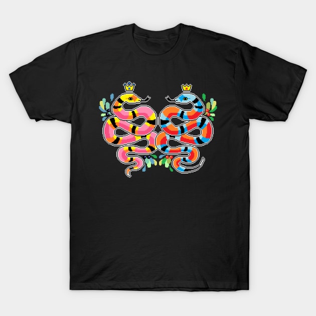 Snake Royals T-Shirt by pixelins